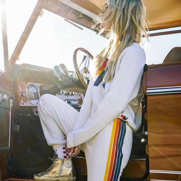 Aviator Nation Pants - NWT - Aviator Nation 5 Stripe Sweatpants | Vintage White | XS